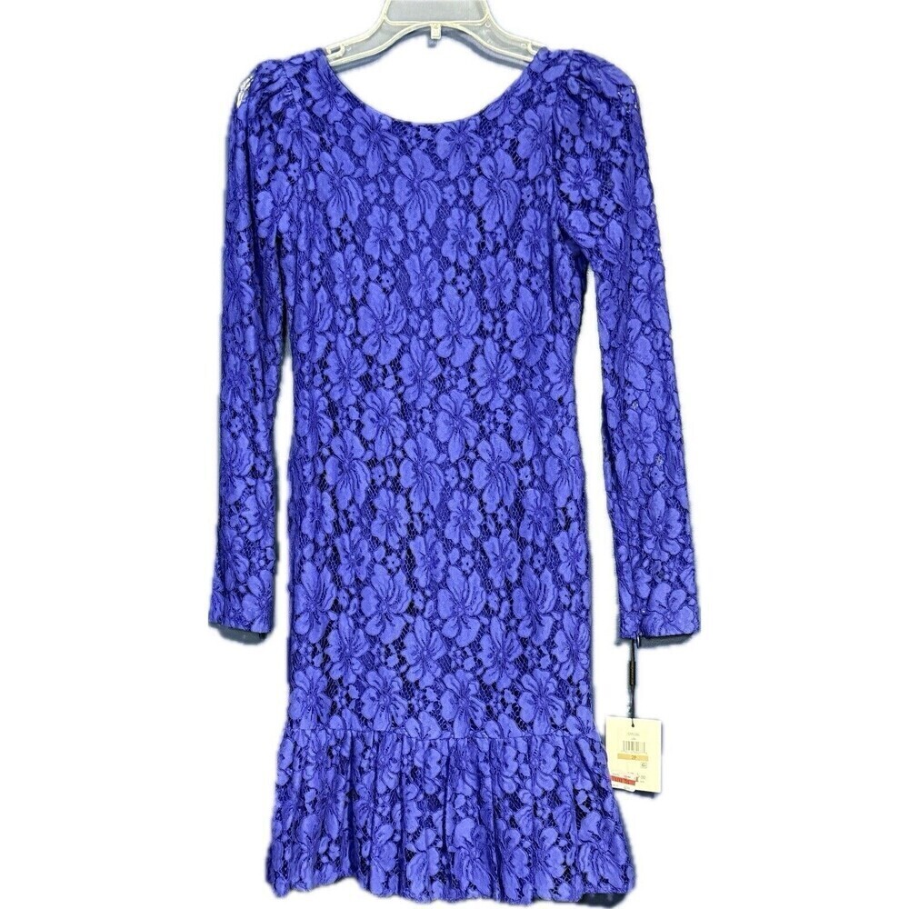 Calvin Klein Petite Women’s Blue /purple  Lace Dress 2P NWT